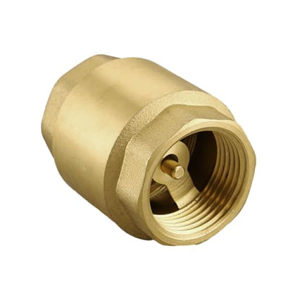 2Pcs Brass Spring Check Valve, 3/4" FNPT Inline One Way Non Return - size: 3/4"NPT