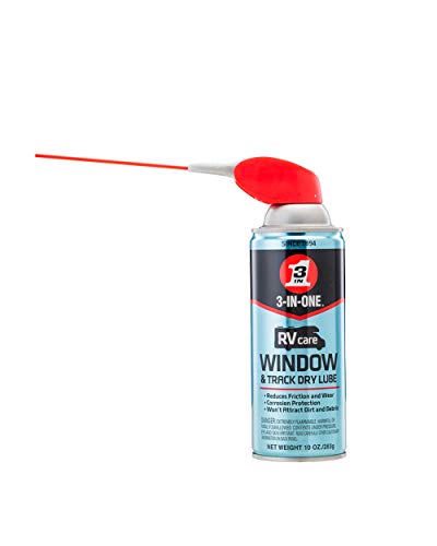 3-IN-ONE RVcare Slide-Out Silicone Lube with Smart Straw Sprays 2 Ways, 11 OZ & RVcare Window & Track Dry Lube with Smart Straw Sprays 2 Ways, 10 OZ