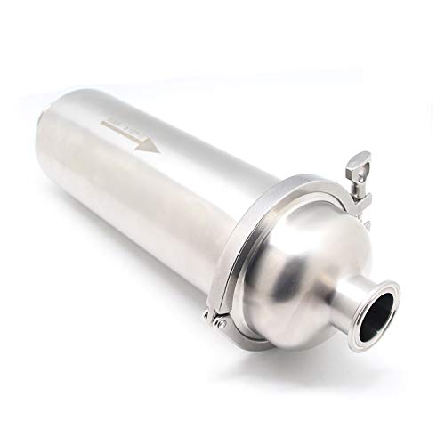 QiiMii 1.5" Tri-Clamp Filter SS304 Sanitary Fittings Inline Straight Strainer with 100 Mesh Stainless Steel Screen（1.5 INCH） - size: 1.5 Inch