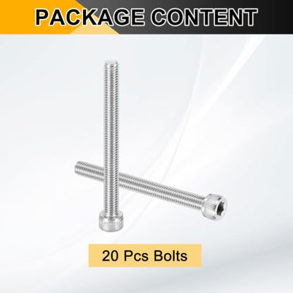 PATIKIL #10-32 x 2 Socket Head Cap Screws Bolts, 20Pcs 304 Stainless Steel Hex Head Metric Screws for Door Road Bicycle Mountain Bike Auto Ship Communication Equipment, Silver - size: 2 inch