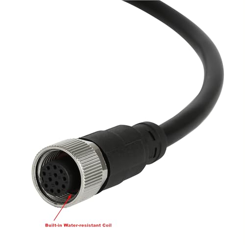 M12 12-Pin Double Female Connector Cable – Industrial Waterproof Sensor Extension Wire, A-Coded Safe Signal Cord for Automation, Robotics, Machinery - size: 1m, style: 12pin Double Female
