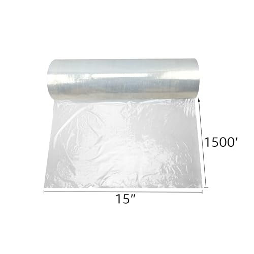 Stretch Film/Wrap for Packaging, Shipping, and protection, (15" x 1500' x 70 Guage, 4 Rls/Cs Blown), Clear Plastic Wrap, Shrink Wrap For Furniture, Moving Supplies, Pallets, etc. - size: 15" x 1500' x 70 Guage, 4 Rls/Cs Blown