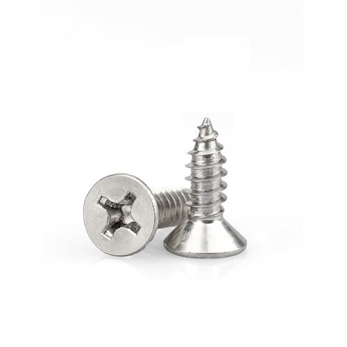 #4 x 5/16" (M3x8mm) 304 Stainless Steel Flat Head Wood Screws, 200pcs - size: #4 x 5/16''-200pcs