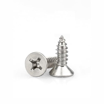 #4 x 5/16" (M3x8mm) 304 Stainless Steel Flat Head Wood Screws, 200pcs - size: #4 x 5/16''-200pcs