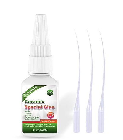 30g Ceramic Glue, Instant Ceramic Super Glue for Porcelain &Pottery - size: Ceramic Glu