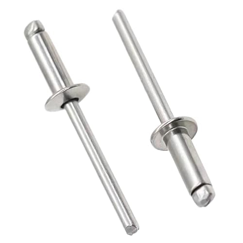 Maozaa 100Pcs 3/16" x 3/8" Stainless Steel Blind Pop Rivets for Metal - color: Stainless Steel, size: 3/16" x 3/8"