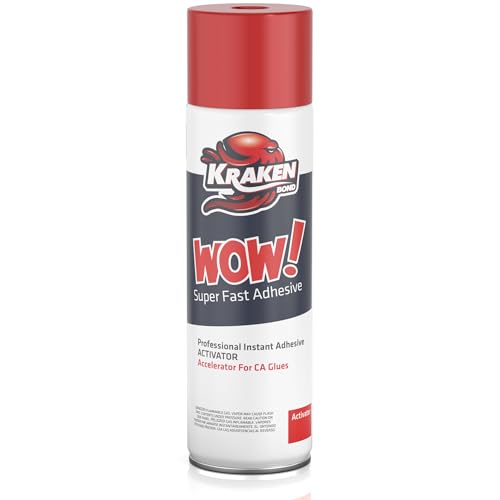 KRAKEN BOND Wow! Spray Adhesive Activator(1X16.9 Oz.) - Cyanoacrylate Super Glue Accelerator Spray for Plastic, Metal, Wood & PVC, CA Glue Activator | 1 Pack - size: 1 Pack, style: 16.90 fl. oz.