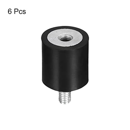 uxcell Rubber Mounts 6pcs M4 Male/Female Vibration Isolator Shock Absorber, for Garage Motor Air Compressor Car Boat Bobbins, D10mmxH10mm - size: M4x10mmx10mm