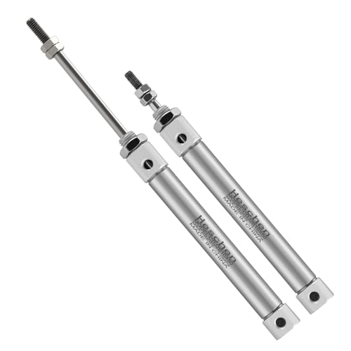 Heschen Stainless Steel Slim Air Pneumatic Cylinder, CDJ2B 10-50, M5 Port, 10mm Bore, 50mm Stroke, Double Acting Single Rod - size: 50mm Stroke