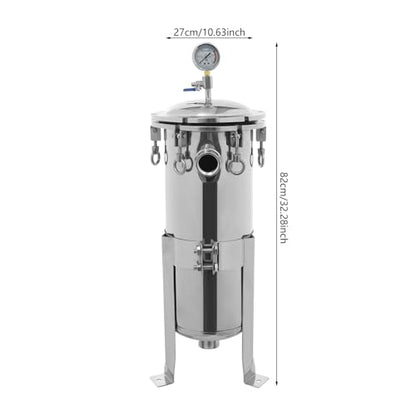 1.5″ NPT Bag Filter, Stainless Steel Bag Filter, 15-20 Ton/H Flow Rate,304 Stainless Steel Filter Solid-Liquid Separation Tool (No.1) - size: No.1
