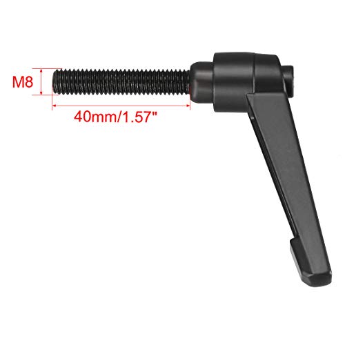 uxcell M8 x 40mm Handle Adjustable Clamping Lever Thread Push Button Ratchet Male Threaded Stud Knobs Locking Rotating Screw Handles Quick Release Bolt Black 3pcs - size: M8x40mm