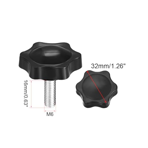 uxcell Clamping Handle Screw Knobs Handle Star Knob M6 x 16mm Male Thread 5pcs - size: M6*16