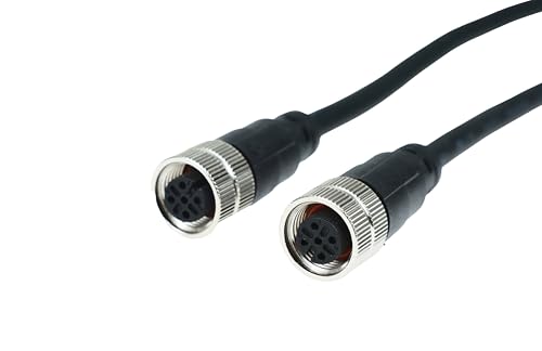 M12 5-Pin Double Female Connector Cable – Industrial Waterproof Sensor Extension Wire, A-Coded Safe Signal Cord for Automation, Robotics, Machinery - size: 2m, style: 5pin Double Female
