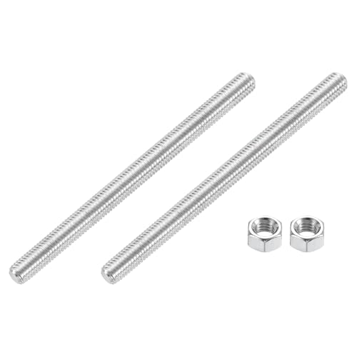 uxcell 3/8"-16 Fully All Threaded Rod, 2 Pcs 304 Stainless Steel Long Threaded Screw 6" Length Right Hand Threads for Furniture Mounting Assembly Fastening - size: 6"