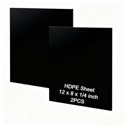 HDPE Sheet 1/4-2PCS 12" x 8" High Density Polyethylene Sheets with Protective Film 1/4 Thick HDPE Plastic Sheet Board Solid Plastic Block for Flat Panel DIY Projects Machining Home (Black) - color: Black, size: 12“x8"x1/4"