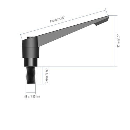 2PCS Clamping Lever Handles, M8 x 32mm Male Thread, Adjustable Quick Release Locking Rotating Screw Bolt Stud Knobs Apply for Lathe Machinery, Black - size: M8 x 32mm