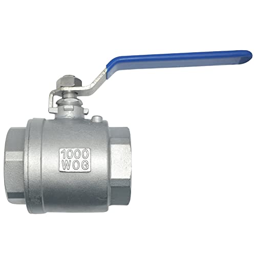 DAN SPEED 2" NPT Female 316 Stainless Steel Full Port Ball Valve Vinyl Handle WOG1000 - size: 2 inch 1 piece