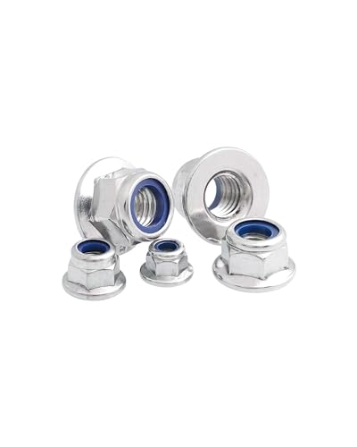 IMScrews M10 x 1.5 Flange Nuts, 304 Stainless Steel Hex Flange Lock Nuts DIN6926, Integrated Washer Base, Blue Nylon Locking Insert, Corrosion Resistant, Pack of 25 - size: M10-1.5