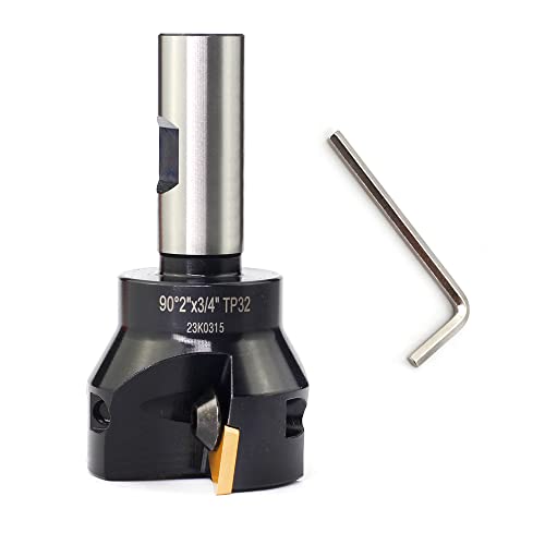 OSCARBIDE Indexable End Mill TP32,3/4" Shank,2" Cutting Diameter,3 Flutes