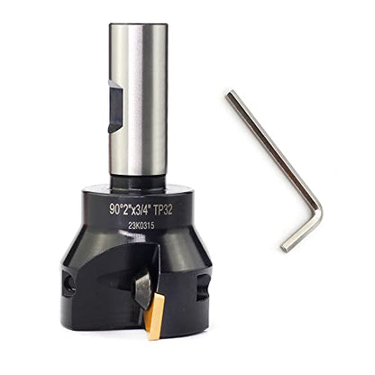 OSCARBIDE Indexable End Mill TP32,3/4" Shank,2" Cutting Diameter,3 Flutes