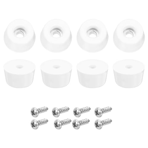 uxcell 8Pcs Rubber Bumper Feet, 0.39" H x0.67 W Round Pads with Stainless Steel Washer and Screws for Furniture, Appliances, Electronics - size: 0.39" H x0.67" W