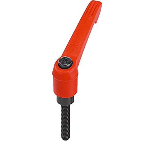Kipp 06610-2A42X25 Plastic Adjustable Handle with 3/8-16" External Thread, Novo Grip" Style, Steel Components, Inch, 25 mm Screw Length, Size 2, Orange Color