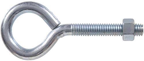 Hillman Eye Bolts with Nuts, #4 x 2-1/2in, 10 Pack, Zinc