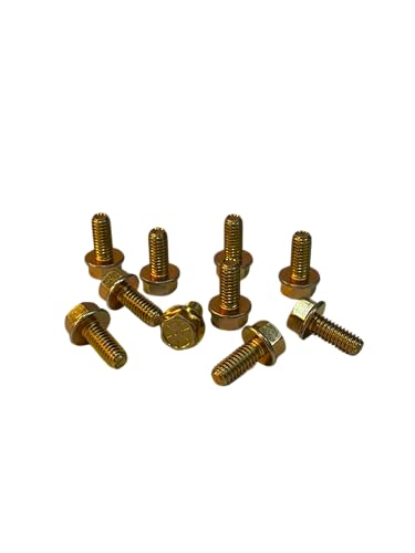 (100 Pieces) 5/16-18x3/4 Grade 8 Hex Flange Bolts Screws UNC Coarse Full Threads Zinc Yellow Trivalent