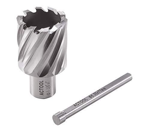 1-3/8" Diameter × 1" Depth of Cut HSS ANNULAR Cutter with 3/4'' Weldon Shank - size: 1-3/8'' x 1''