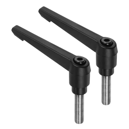 uxcell 2pcs Clamping Lever Handles, M10 x 30mm 304 Stainless Steel Threaded Male Stud, Adjustable Handles Locking Quick Release Ratchet Push Button Bolt Knobs, Black - size: M10 x 30mm