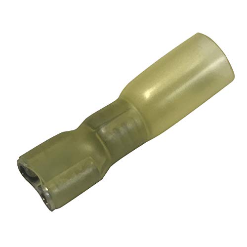 10 Pack - Yellow Heat Shrink & Crimp Fully Insulated Female Quick Disconnect - 8 AWG Gauge .250 Tab - Made in USA - color: 8 Gauge, size: Female Fully Insulated .250 Tab