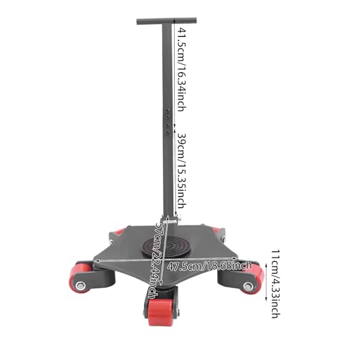 Heavy Duty Machine Dolly Skate Machinery Roller Mover Cargo 4T, Machinery Mover with 5 Swivel Rollers, 8818lbs Machine Moving Skate with Handle for Warehouse and Workshop Transporting (Black) - color: Black