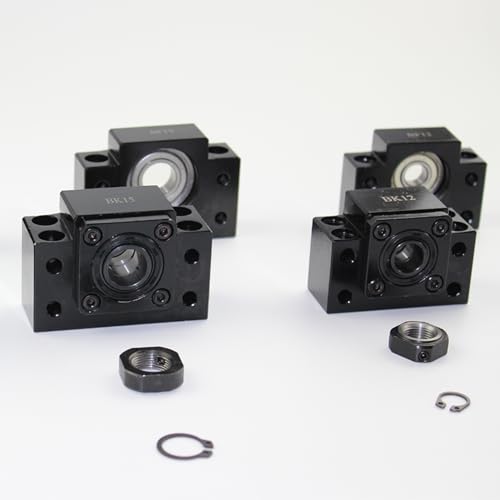 BK10 BF10 Bearing End Blocks, for Ballscrew 12mm Linear Motion CNC Ball Screw SFU1204, with Angular Contact Bearing - size: BK10/BF10, style: Angular Contact Bearing