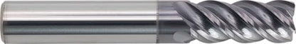 CME 3 pcs High-Efficiency Micrograin Carbide End Mills for Stainless Steel, Square Nose, TiAlN Coated, 3/8" Mill Diameter, 7/8" Length of Cut, 2-1/2" Overall Length, 4 Flute, Center Cutting - size: 3/8 in