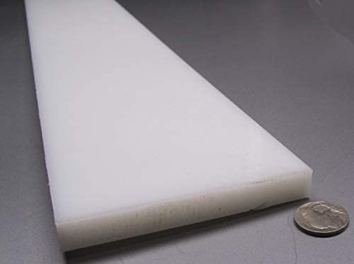 White HDPE (High Density Polyethylene) Rectangular Bar .500" (1/2") x 4.00" (4") x 48" 1 pc