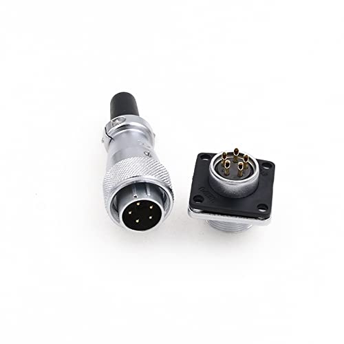 WS16 5 Pin Aviation Connector Waterproof Plug Male Female Square Socket Metal Threaded Signal LED Industrial Equipment - size: 5Pin