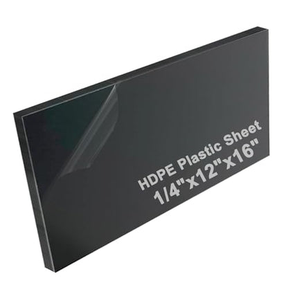 High-Density Polyethylene (HDPE) Plastic Sheet 1/4" Thick 12" X 16"- Black HDPE Sheet,for Machining, Home Improvements, DIY Projects, Engineering,High-Density Polyethylene Plastic Block (Pack of 1) - color: Black, size: 12"x16"x1/4"