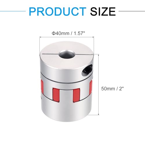 MECCANIXITY Aluminum Shaft Coupling Shaft Coupler 13mm to 13mm Flexible Spider Coupling L50mm x D40mm Coupler Jaw Spider Shaft Joint Connector for 3D Printers DIY CNC Router Milling Machine - size: 13mm to 13mm