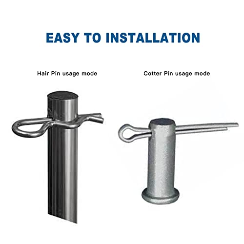 Boatsea 122Pcs Cotter Pin Hair Pin Clevis Pin Assortment Kit,R Clips Retaining Hair Pins Assortment, Including Single Hole Clevis Pin&Split Cotter Pin&R Clip Hitch Pin for Trailer Latch, Zinc-Plated - size: 122pcs