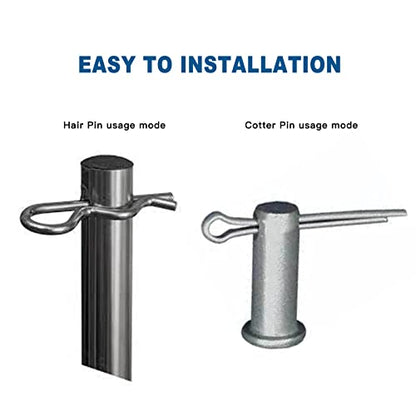 Boatsea 122Pcs Cotter Pin Hair Pin Clevis Pin Assortment Kit,R Clips Retaining Hair Pins Assortment, Including Single Hole Clevis Pin&Split Cotter Pin&R Clip Hitch Pin for Trailer Latch, Zinc-Plated - size: 122pcs