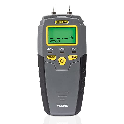 General Tools MMD4E Moisture Meter for Wood, Walls & Water Leak Detection - size: Pin Type