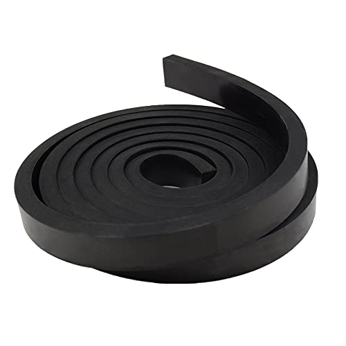 DOBTIM Rubber Strips 1/2(.500)" Thick X 1" Wide X 10'Long, Solid Rubber Rolls Use for Gaskets DIY Material, Supports, Sealing, Bumpers, Protection, Abrasion, Black - size: 1" X 10', style: .500" thick (No Adhesive）