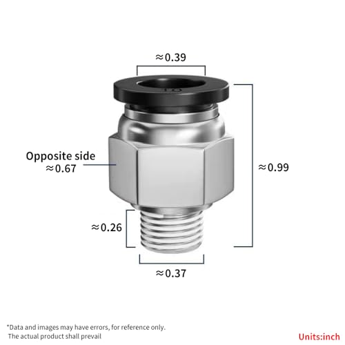 Pneumatic Black Push Connect Fittings 3/8 Inch Tube OD x 1/8 Inch NPT Air Push Connect Tools Pneumatic Hose Fittings(Pack of 10) - size: 3/8"OD x 1/8"NPT