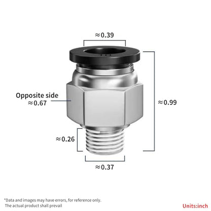 Pneumatic Black Push Connect Fittings 3/8 Inch Tube OD x 1/8 Inch NPT Air Push Connect Tools Pneumatic Hose Fittings(Pack of 10) - size: 3/8"OD x 1/8"NPT