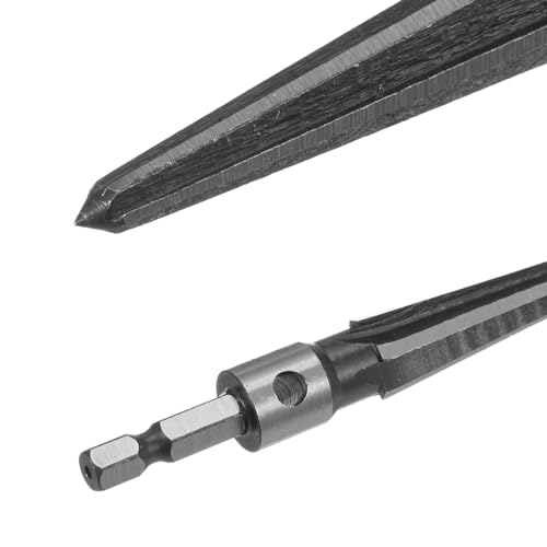 HARFINGTON 2pcs Tapered Hand Reamer Set T Handle 6 Flutes Chamfer Reaming