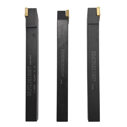 3pcs 3/8"/10mm Indexable Carbide Lathe Turning Tool Holder Set SDNCN1010H07 + SDJCL1010H07 + SDJCR1010H07 with 10pcs DCMT070204/DCMT21.51 Carbide Turning Insert(3/8" 10mm turning holders+DCMT inserts) - style: 3/8" 10mm turning holders+DCMT inserts