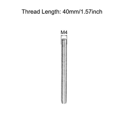 MECCANIXITY Fully Threaded Rod M4 x 40mm 0.7mm Thread Pitch 304 Stainless Steel Right Hand Threaded Rods Bar Studs 5 Pack - size: M4 x 40mm