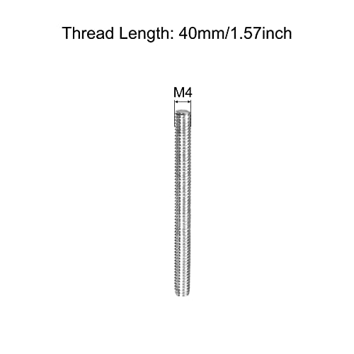 MECCANIXITY Fully Threaded Rod M4 x 40mm 0.7mm Thread Pitch 304 Stainless Steel Right Hand Threaded Rods Bar Studs 5 Pack - size: M4 x 40mm