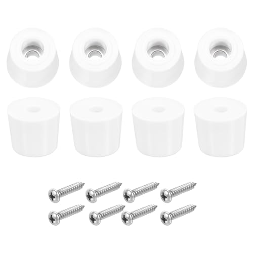 uxcell 8Pcs Rubber Bumper Feet, 0.59" H x0.75 W Round Pads with Stainless Steel Washer and Screws for Furniture, Appliances, Electronics - size: 0.59" H x0.75" W