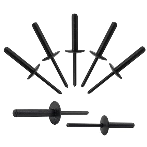 ALLCLEAN 80pcs All Black Large Flange Rivets,3/16 * 1" Open End Aluminum Blind Rivets,4.8 * 2 5Pop Blind Rivet - color: ALL Black, size: 3/16"*1"